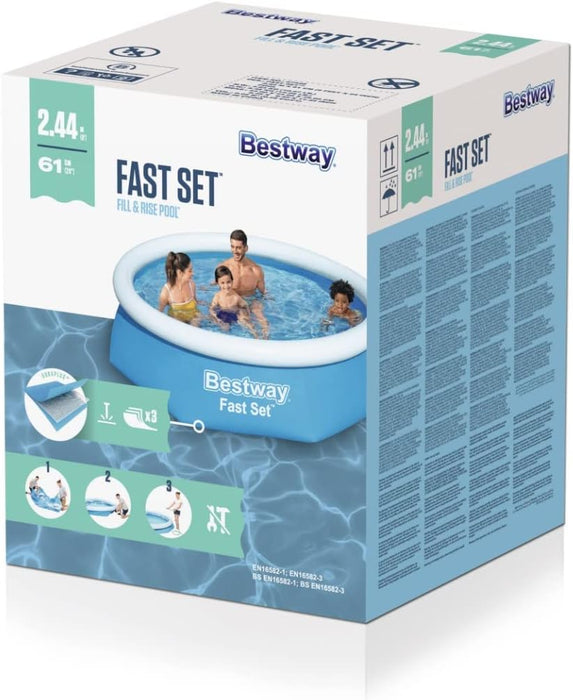 Bestway Aufstellpool Ø 244 x 61 cm, blau, rund