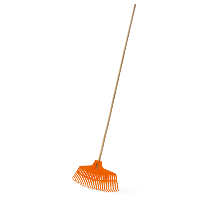 Garden rake, leaf rake, fan rake - FOCUS, orange