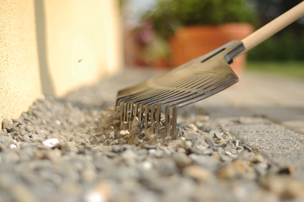 Garden rake, leaf rake, fan rake - FOCUS, orange