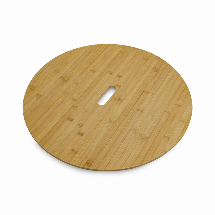 Beistelltisch, Couchtisch, Korbtisch mit Holzplatte aus Bambus, 25l