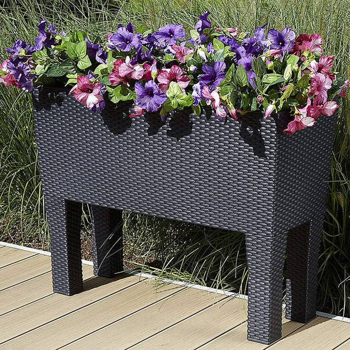 Flower box, flower bench, mocha with feet, watering system 72 liters