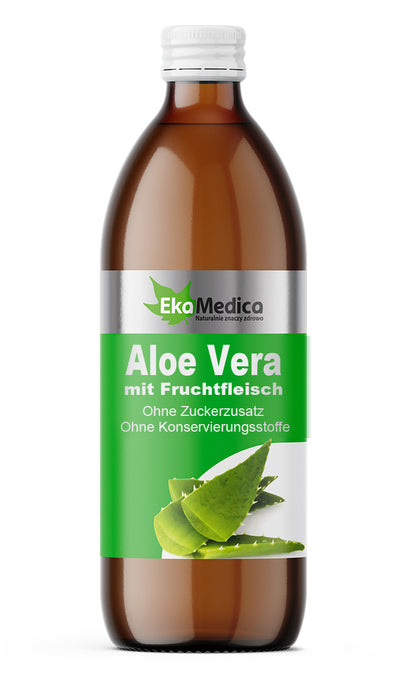 Aloe Vera Saft mit Fruchtfleisch EkaMedica, Direktsaft, Vitalsaft 500 - 6000ml