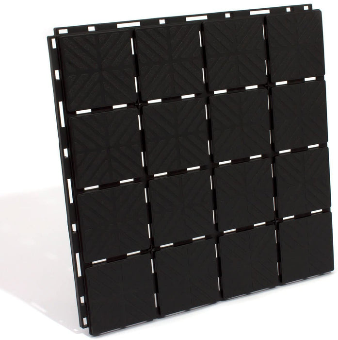 Bodenplatte Gartenplatte Kunststoff, Schwarz, 40 x 40 x 2 cm