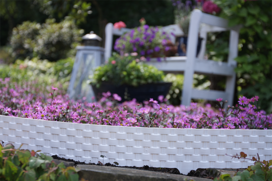 Garden palisade rattan optics, bed border white, 2.4-8m