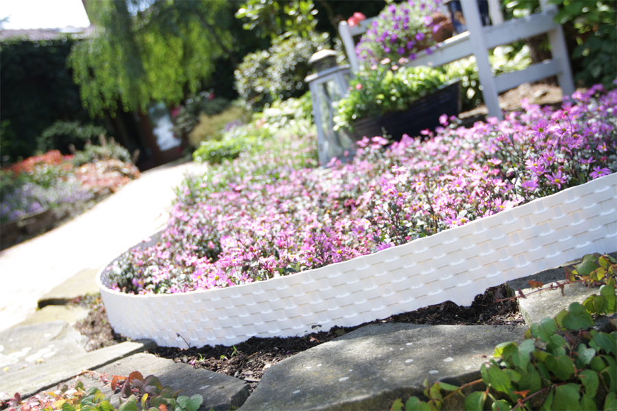 Garden palisade rattan optics, bed border white, 2.4-8m