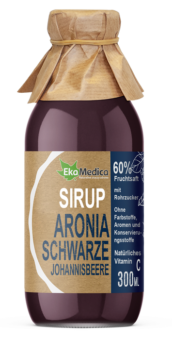 Aronia, schwarze Johanisbeere Sirup, Frucht-Sirup, Nahrungsergänzungsmittel, 300 ml